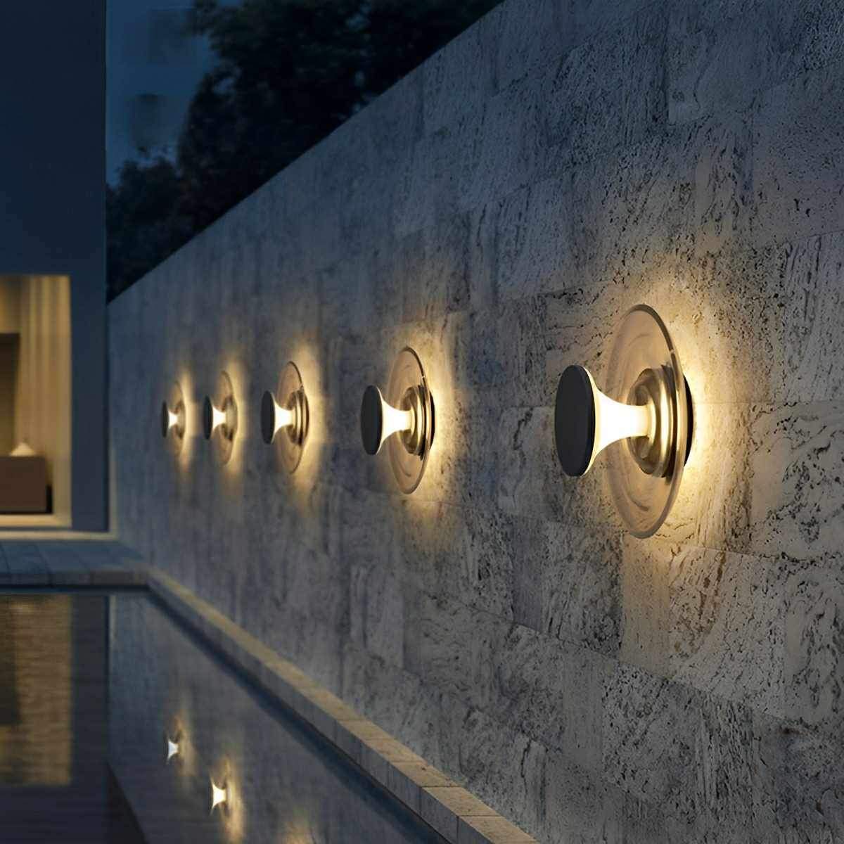 Modern Waterproof Water Fountain LED Outdoor Post Lights