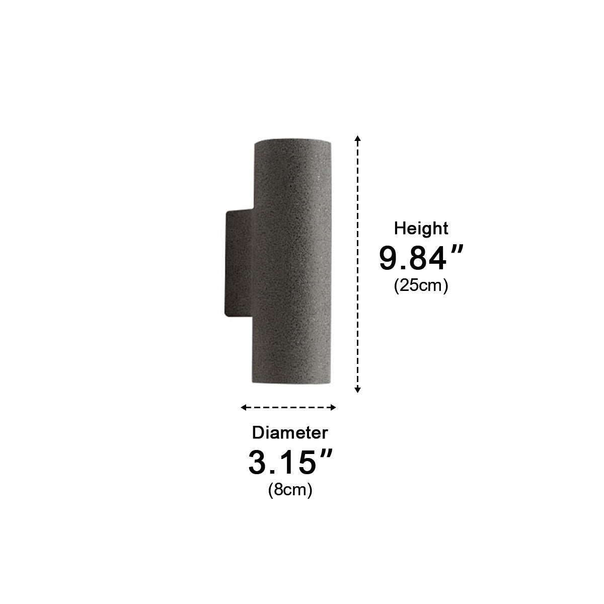 Waterproof Outdoor Concrete Cylinder Down Exterior Porch LED Wall Lights