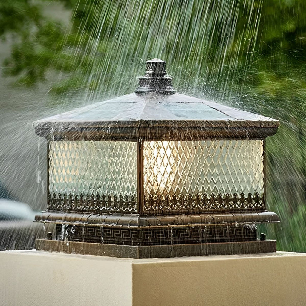 Waterproof Vintage Copper Tower LED Outdoor Post Lights
